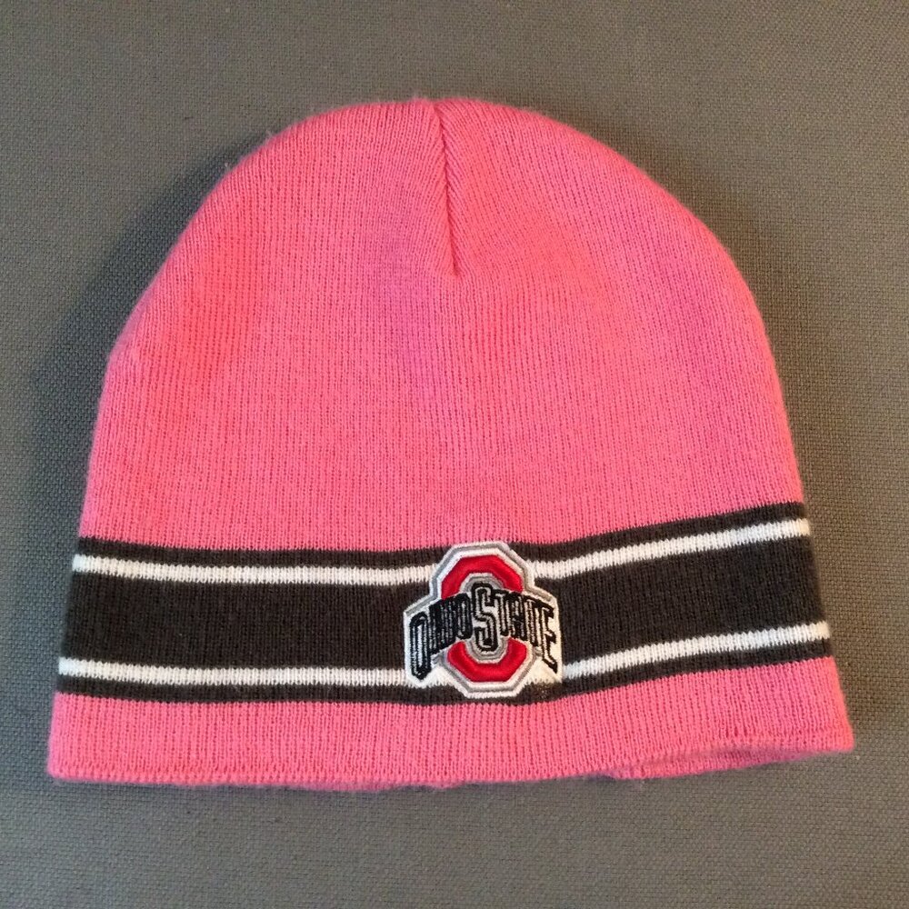 Pink Ohio State beanie, worn once!